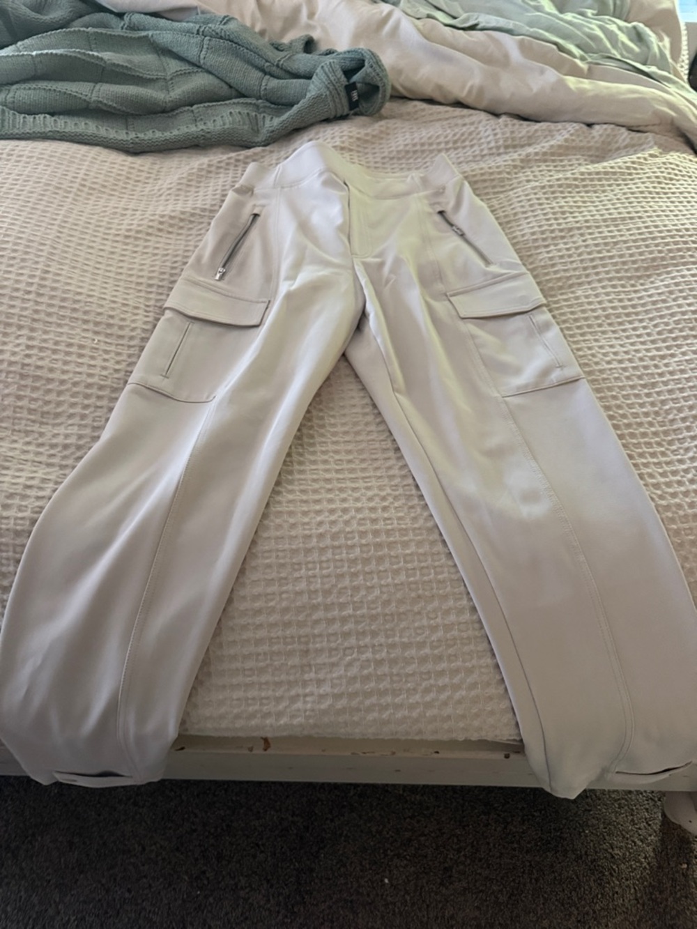 Athleta White Cropped Cargo Joggers